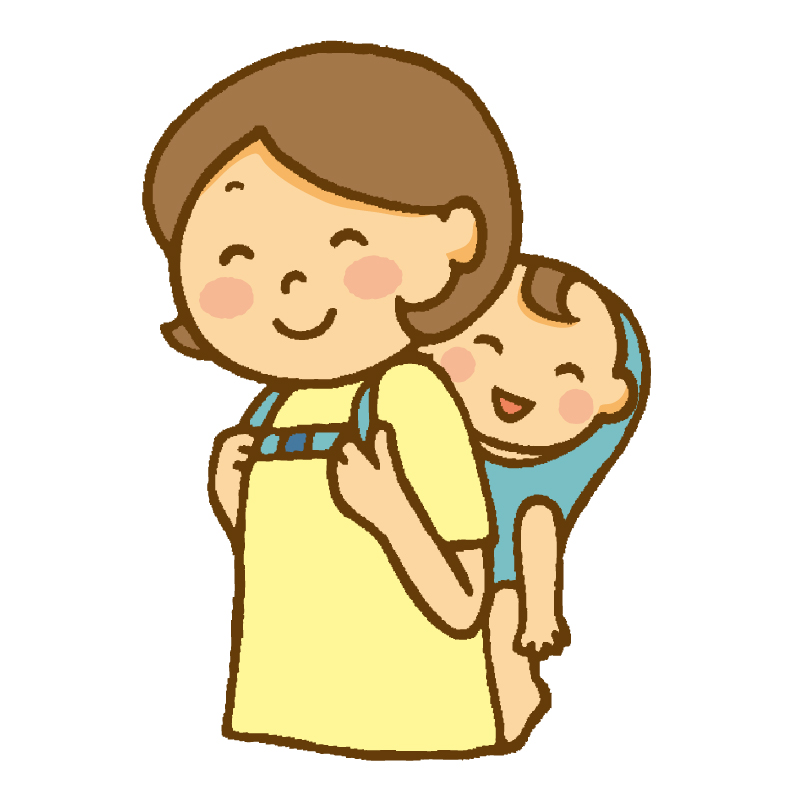 おんぶされる赤ちゃん