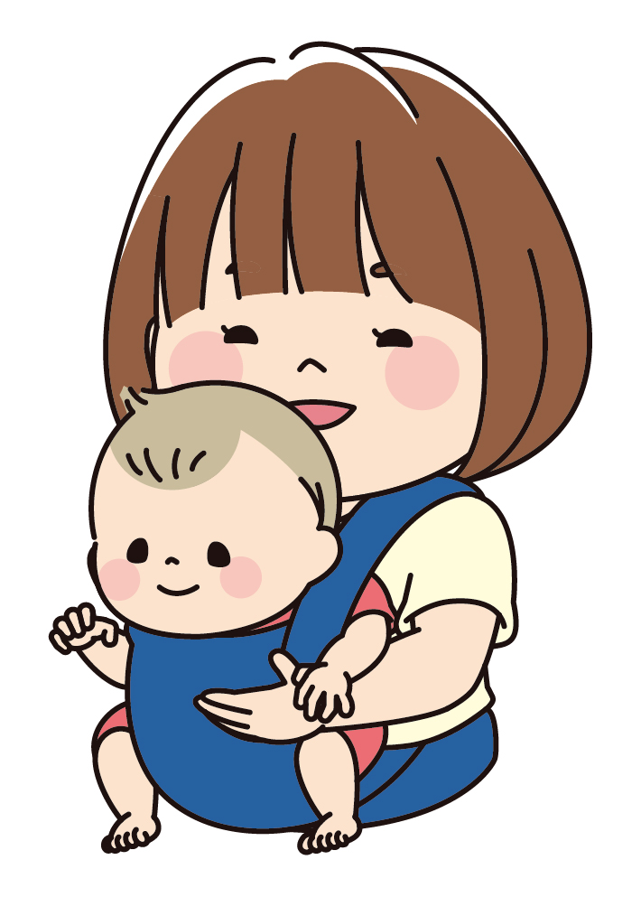 前向き抱っこされる赤ちゃん