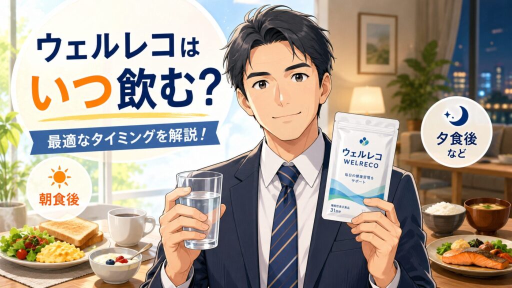 ウェルレコを飲むタイミングはいつが最適？効果的な飲み方と続けやすい習慣を解説