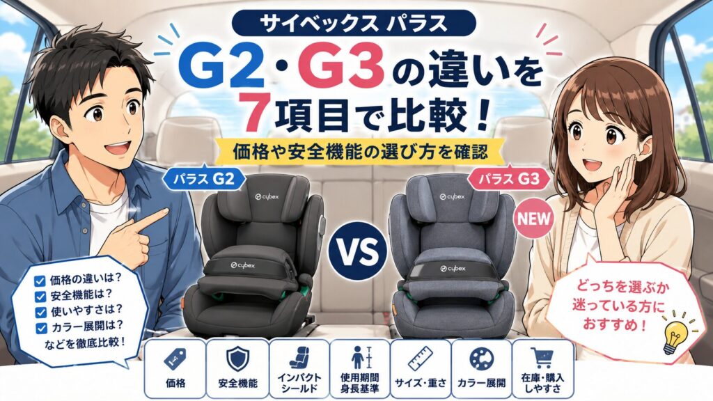 サイベックス パラス G2 G3の違いを7項目で比較！価格や安全機能の選び方を確認