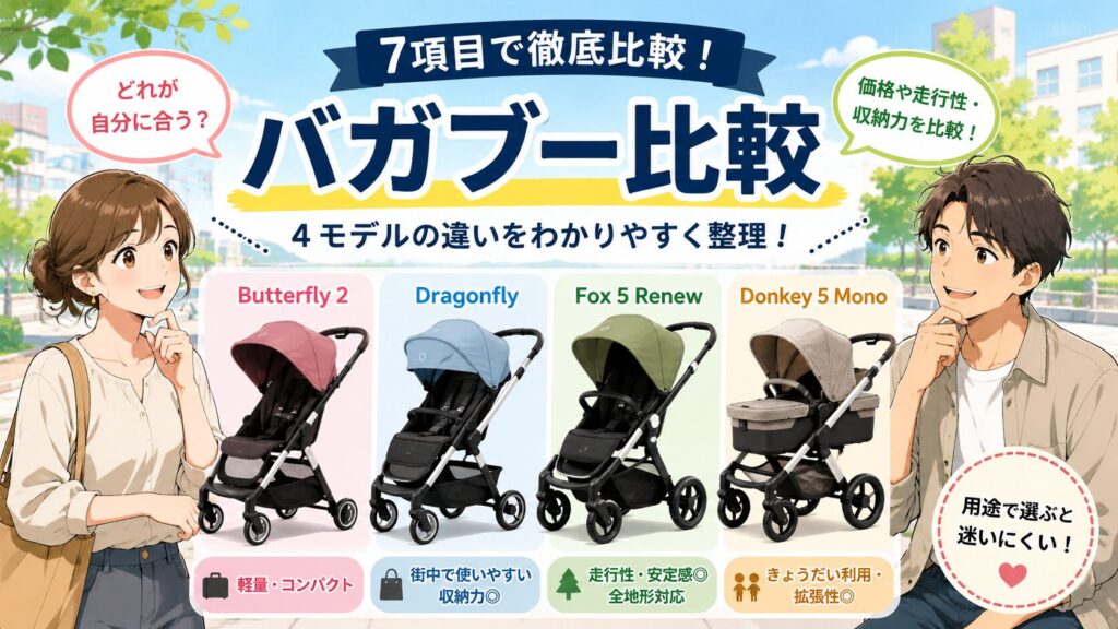 バガブー ベビーカーを7項目で比較！価格や走行性の違いを整理