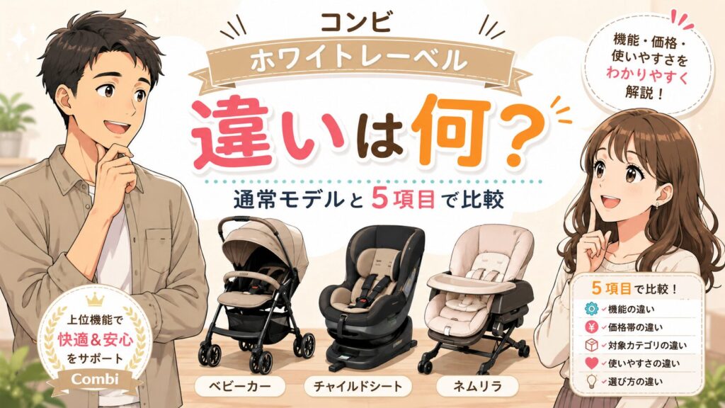 コンビ ホワイトレーベルの違いは何？ 通常モデルと5項目で比較