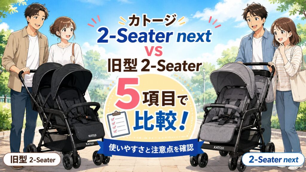 カトージ2シーターネクストと旧型を5項目で比較！使いやすさと注意点を確認