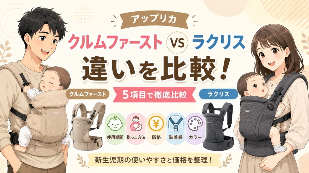 アップリカ クルムファーストとラクリスの違いを5項目で比較！新生児期の使いやすさと価格を整理