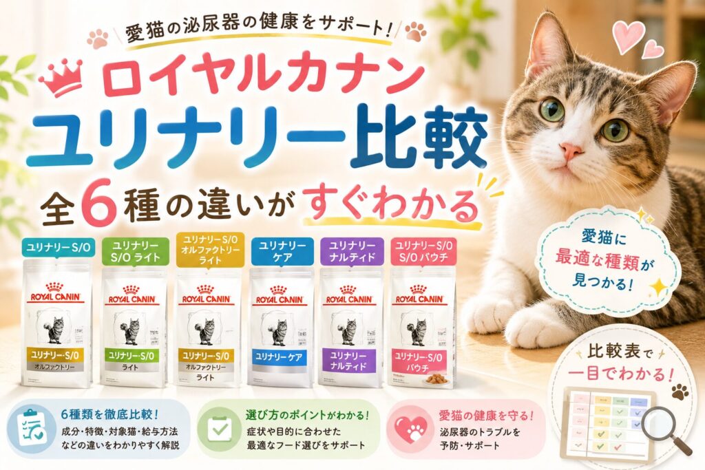 ロイヤルカナンの猫のユリナリー全6種の違いを比較！愛猫に最適な種類がすぐわかる