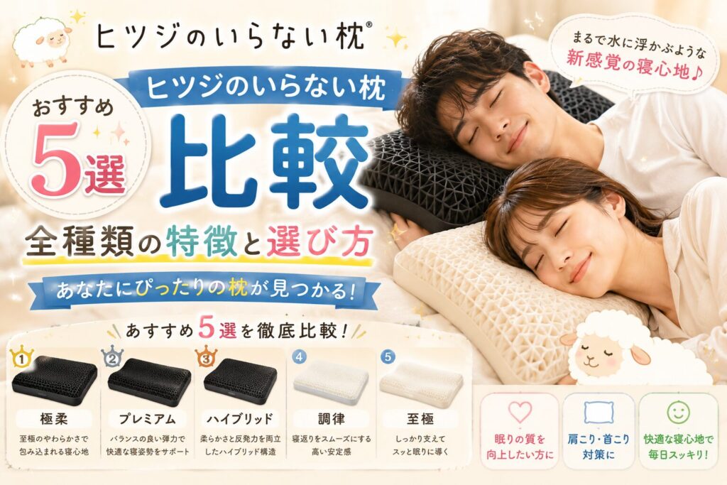 ヒツジのいらない枕のおすすめ5選を徹底比較！全種類の特徴や選び方を詳しく解説
