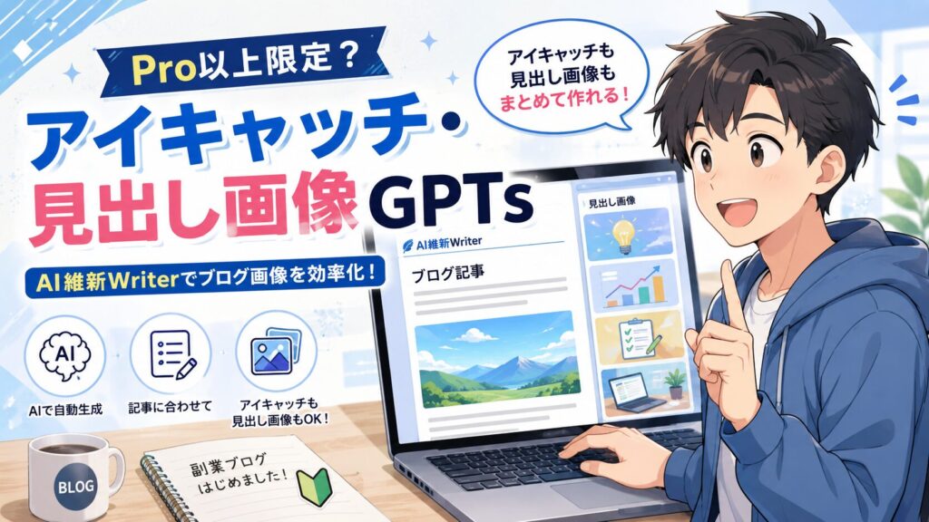 AI維新ライターの画像作成GPTsはPro以上限定？ アイキャッチと見出し画像の違いを整理