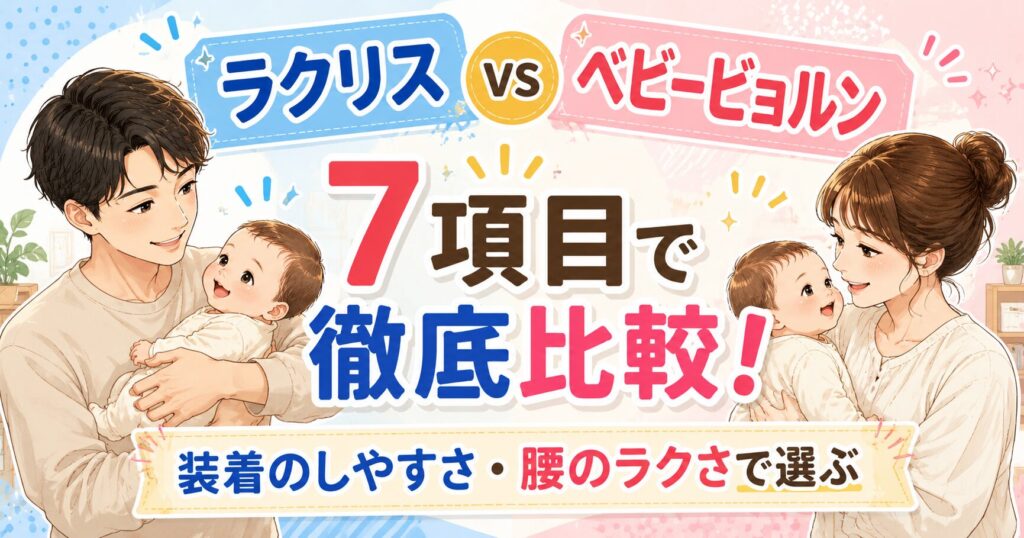 ラクリスとベビービョルンを7項目で比較！装着のしやすさや腰のラクさで選ぶ