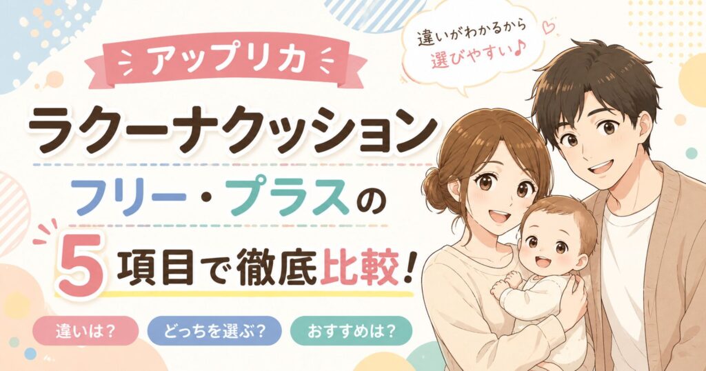 アップリカ ラクーナクッションの違い！ フリーやプラスを5項目で比較
