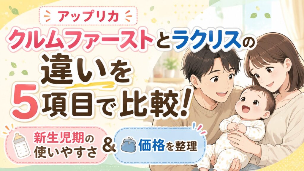 アップリカ クルムファーストとラクリスの違いを5項目で比較！新生児期の使いやすさと価格を整理